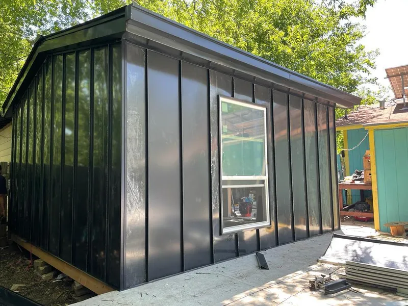 Black standing seam metal wall panels for Metal Roof Installation in La Puente